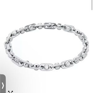 MICHAEL KORS Astor Link Rhodium Plated Silver Tone Bracelet 7.5” Unisex